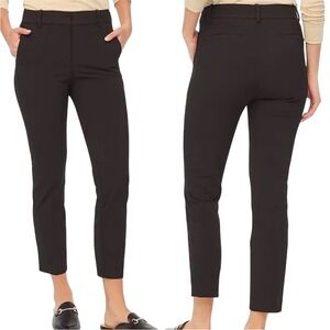 J Crew Slim Crop Ruby Trouser Pants Women 10 BLACK High Rise Office Casual J5292
